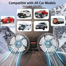 [Essential Car Accessories]360° Rotating 3-Speed Powerful Rear Seat Dual-Sided Car Cooling Fan - Suitable For Sedans, RVs, SUVs, With Adjustable Clips, Specially Designed For Rear-Seat Children As An Air Circulation Fan - Black - View 3