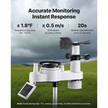 7-In-1 Wireless Weather Station, 7.5-Inch VA Display, Solar Powered Outdoor Sensor, Rain Gauge, Indoor Outdoor For Weather Forecast, Temperature, Humidity, Wind Speed And Direction (No WiFi) - Xem 3