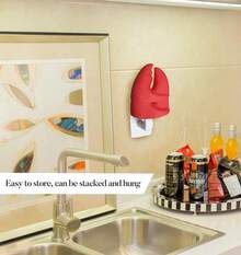 Guantes de horno anti-escaldaduras, juego de manoplas de silicona rojas para horno, agarraderas con pinzas de langosta, manoplas de horno con forma de cangrejo rojo, se pueden usar como guantes de cocina o de olla