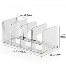 1pc Acrylic Desktop Book Stand, Desk Organizer, Pen Holder, File Tray - Stackable Acrylic Desktop File Organizer, Transparent Document Tray For Files, Papers, IPad, Letters, Small Items To Reduce Desk Clutter - Multicolor - View 7
