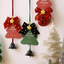 1PCS Car Decoration Pendant Creative Christmas Tree Bell Atmosphere Card