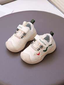 1 Pair Children's Casual Soft Bottom Sports Shoes, Boys' & Girls' Breathable PU Mesh Running Shoes, Toddler Sneakers