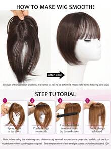 带刘海夹的假发，适合头发稀疏的女性使用的合成假发，12 英寸直发夹刘海发片，适合女性日常佩戴 - 彩色 - 查看 8