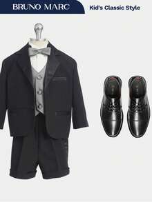 Boy's Oxford  Formal Black Shoes Timeless Style For Young Gents  Fall Back-To-School (Toddler/Little Kid/Big Kid) - 黑色 - 查看 2