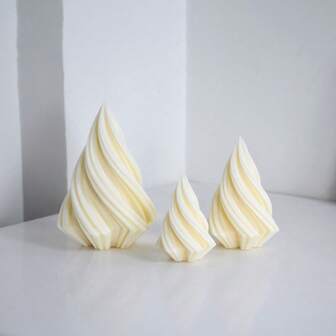 3pcs Rotating Cone Shaped Aroma Candles, Gypsum Decor Silicone Mold
