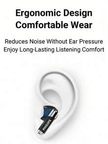 PHILIPS TAT1168 Adaptive Noise Cancelling True Wireless Earbuds Bluetooth 5.3 Headphones 24H Playtime Fast Charging IPX4 Sweatproof Super Lightweight Comfort Fit For Running Workout Sport Office - White - View 7
