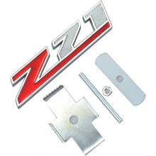 - 1 placa de rejilla pequea Z71 emblema para 2500hd 3500hd Sierra Tahoe rojo cromo - Cromo rojo (Chrome Red) - Ver 2