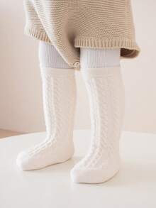 1 Pair Baby Thick Anti-Slip Mid-Calf Socks, Autumn/Winter - Multicolor - View 3