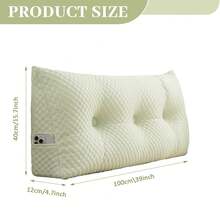 Soft Headboard Pillow Bed Wedge Pillow For Headboard With Side Pockets Dorm Headboard Twin Full Queen King Backrest Pillow, Bed Bolster Pillows For Back Support With Removable Cover - Màu xanh nhạt - Xem 8