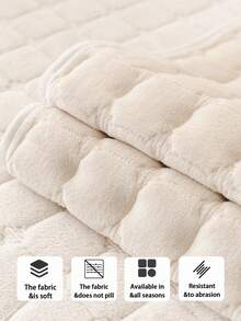 1pc Thick Warm Solid Color Milk Velvet Sofa Cushion, Style Pet-Friendly Anti-Dirty Anti-Slip Sofa Cover, Autumn/Winter Anti-Scratch Sofa Protector Suitable For L-Shaped Combination Sofa And 1/2/3/4 Seat Sofa (Single Piece Sold) - Beige - View 9