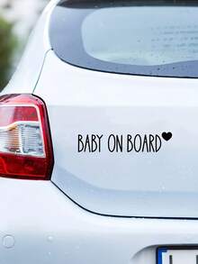 1pc Baby On Board Car Sticker, Safety Warning Sign For Car Window Or Body Decor