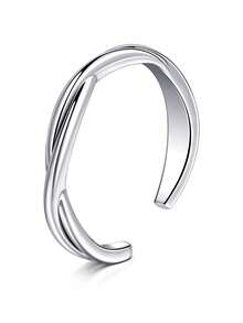 CIZME Nhẫn đeo ngón chân có thể điều chỉnh, thiết kế tối giản dễ thương đính đá Zirconia, trang sức chân mùa hè và đi biển, màu bạc, chất liệu thép không gỉ. - Bạc-2 - Xem 13