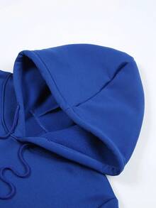 Vient avec des trucs cool ! sweat-shirt à capuche pour hommes avec imprimé texte style démon, indispensable pour l'automne et l'hiver - Noir - Voir 2