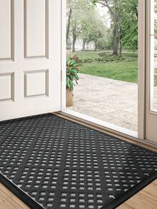 DAJIANG 1 tấm thảm cao su lót lối vào, họa tiết hình học, hình chữ nhật, tối giản, phong cách Bắc Âu, hiện đại, có lưỡi gạt, đế cao su chống trượt, không chặn cửa, dễ vệ sinh, thấm hút, thích hợp cho lối vào trong nhà và ngoài trời, thảm trang trí thảm nhà bếp trang trí Giáng sinh - Xám - Xem 3