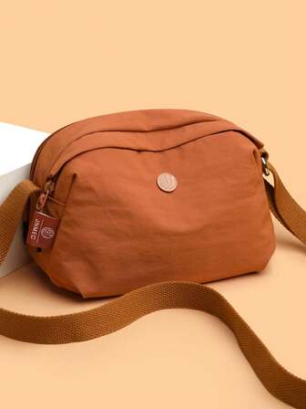 1pc New Fashion Solid Color Nylon Material Large Capacity Zipper Closure Multi-Color Optional Adjustable Shoulder Strap Casual Backpack, Suitable For Daily Commute, Work, Business, Cycling, Walking, Carrying Kids