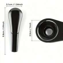 1 Pc Stainless Steel Magnetic Tobacco Holder & Spoon Tube - Durable Metal Smoking Accessory With Stylish Black Finish, Ergonomically Designed For A Firm Grip On Tobacco And Cigarettes - 灰色 - 查看 2