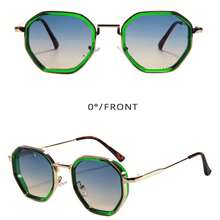 نظارات جديدة بإطار صغير ذو شكل متعدد الأوجه عصرية، ذات معبد معدني مصمم بسيط وشامل، مناسبة للارتداء اليومي وحفلات العطلات