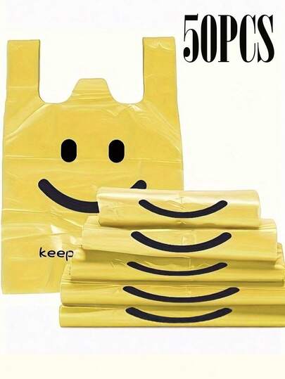 50pcs Plastic T-Shirt Bags With Handles, Plastic Bags In Gift Wrap Bags - Plastic Bags In Food Wrap Bags - Plastic Bags In Trash Bags - Bags Plastic - Gift Bags Plastic - Plastic Bags For Food - Shopping Bags Plastic - Plastic Bags Large - Plastic Bags For Drinks - Mini Bags Plastic Polyethylene Shopping Bags For Groceries, Vegetables, Fruits, Snacks - And Convenient, Suitable For Supermarkets, Restaurants, Retail Stores, And Home Organization