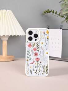 Funda para teléfono con estampado floral fresco, elegante funda protectora con diseño magnético que permite la carga inalámbrica, diseño de moda y estilo simple y fresco, para iPhone 16Promax 16 15 14 13 12 11 Plus Pro S25Ultra S24 23 22Plus FE case - Gris - Ver 5