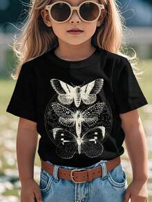 Butterfly Moth Witchcore Insect Astronomy Lover Witchy Funny Aesthetic Graphic Kid T-Shirt Cute Kid T Shirts Street Style Tops Tees For Kid
