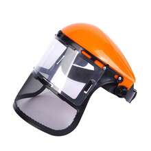 1 pieza Máscara protectora facial montada en la cabeza para recortadora de césped, máscara de malla a prueba de explosiones, resistente a salpicaduras de piedras y aserrín, y a impactos para cortacésped y podadora (color/estilo aleatorio)