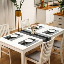 4pcs/6pcs Vinyl Placemats, Japanese PVC Placemats, Waterproof Slip Resistant Heat Insulation Placemats For Restaurants
