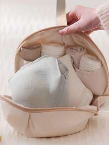 1 Pc Bra Storage Bag, Round Underwear Storage Bag, Travel Underwear Storage Bag, Intimate Clothing Storage Bag, Baby Clothes And Socks Storage Bag, Home Bra Storage Bag - Very Suitable For Travel, Home, Outdoor, Travel Storage, Zipper Opening And Closing, Can Be Held Or Hung, Lightweight And Portable, Can Be Hung Anywhere