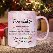 1pc Best Friend Tea Mug - I'm Lucky My Friend Is You - 11-Ounce Ceramic Coffee Mug With A "You'll Always Be My Best Tea" Design. Dishwasher-, Perfect For Birthdays, Christmas, Anniversaries, And Long-Distance Gifts. Dishwasher- Mug | Playful Mug Design | Illustrated Mug - Friendship - View 12