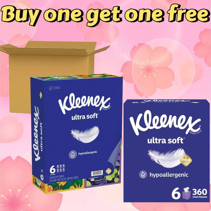 Buy One Get One Free, Ultra Soft Facial Tissues-Strongly Absorbs Runny Nose, Soft, Tough, With Good Water Absorption, Protecting Your Face And Hands. - 藍色 - 查看 1