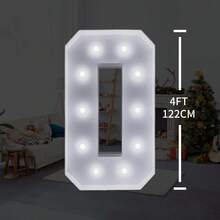 Bộ chữ số phát sáng 4ft từ 0-9 màu trắng có đèn, trang trí tiệc sinh nhật, khung chữ số ghép lớn 0-9, bảng hiệu bằng xốp dày đã cắt sẵn, trang trí tiệc kỷ niệm. - trắng - Xem 4