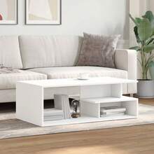Coffee Table White 102x55x35 Cm Engineered Wood - 白色 - 查看 4
