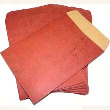 20pcs Thick Red Kraft Paper Envelopes, Vintage Romantic Handwritten Premium Birthday/Graduation Envelopes