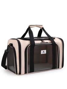 1pc New Portable Pet Carrier Bag For Dogs Cats Puppies, Airline Approved Travel Pet Carrier With Breathable Mesh Windows, Soft Sided Foldable Dog Cat Travel Bag, Large Capacity Pet Tote With Zipper, Adjustable Shoulder Strap And Handles, Lightweight Comfortable Puppy Carrier For Small Medium Pets