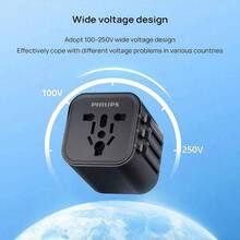 PHILIPS SPB1013B/93 Universal Travel Adapter Plug Wide Voltage International Converter Supports Socket Standards In Over 200 Countries Integrated Portable Design A Must-Have For Traveling Abroad - Japan A Type Plug(100V) - View 1