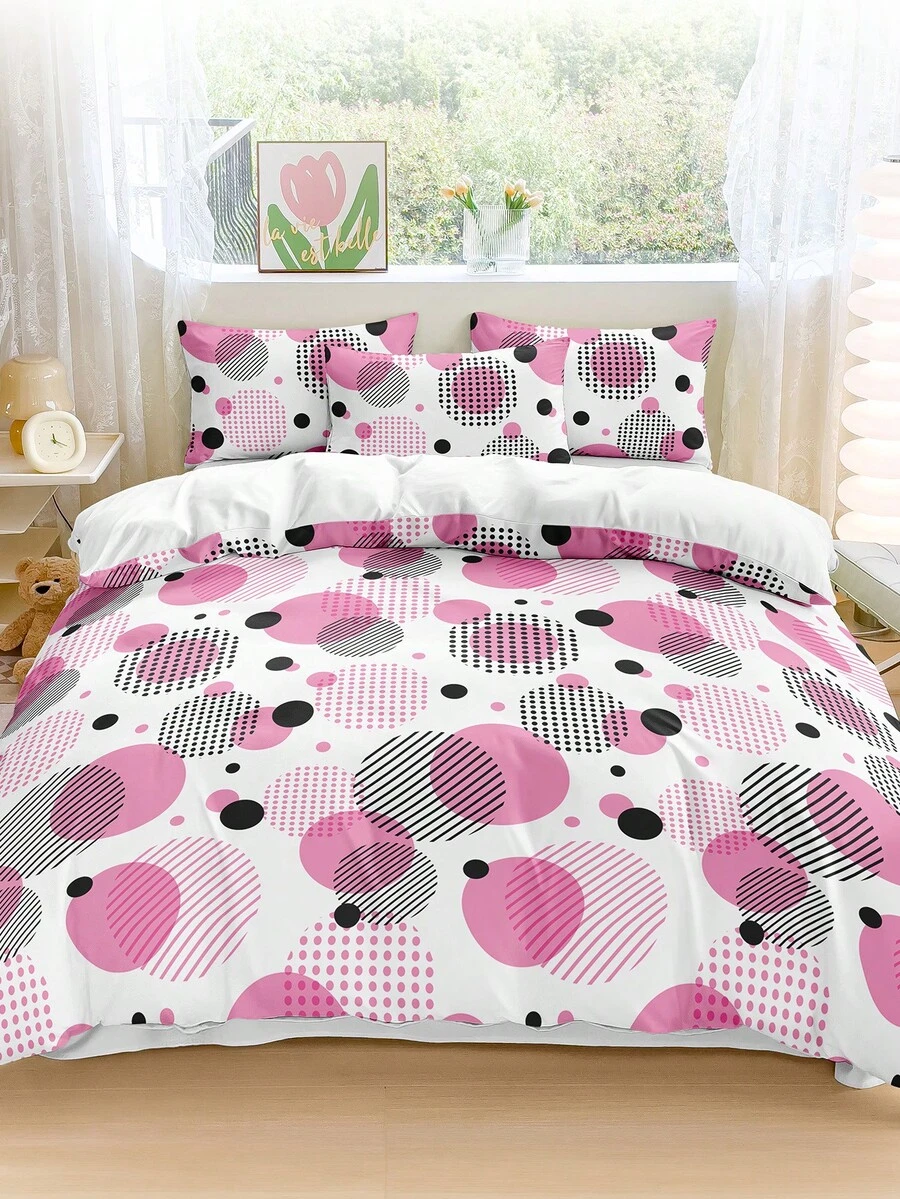 2/3-teiliges Bettbezug-Set, Tagesdecke, Bettwäsche-Set, hautfreundlicher Bettdecken-Bezug, weiches und bequemes Bettwäsche-Set für das Schlafzimmer, bedrucktes Bettwäsche-Set, Washedikrofaser-Bettbezüge, atmungsaktiv, staubdicht, rutschfest, leicht und seidig glatt, geeignet für alle Jahreszeiten, für Einzelbett/Doppelbett/Queensize/Kingsize, 1 Stück Bettbezug und 1 Stück/2 Kissenbezüge, perfektes Urlaubsgeschenk, Raumdekoration