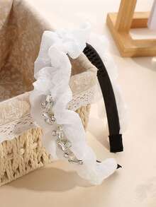 派对三件套发饰套装，包括水钻、荷叶边和布艺发箍，适合女性佩戴，包含头饰、发带和发圈等。 - 彩色 - 查看 8