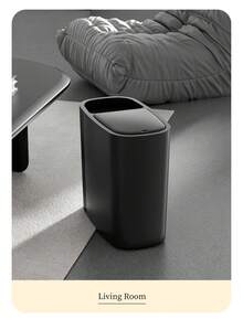12-Liter Stylish Black Trash Can (One-Touch Push-Button Lid) Features A One-Touch (Push-Button) Lid, Silent Closing, And Odor-Proof Sealing Design. Constructed From Durable Plastic With A Sturdy Build, It Is Powder-Coated For Easy Cleaning And Maintenance. Its Space-Saving Elliptical Design Combines Modern Aesthetics, Making It Suitable For Homes, Bedrooms, Kitchens, Bathrooms, Laundry Rooms, Children's Rooms, Dormitories, Offices, And Commercial Spaces. This Compact Trash Can Serves As Both A Practical Waste Management Solution And A Decorative Office Supply - màu đen - Xem 7