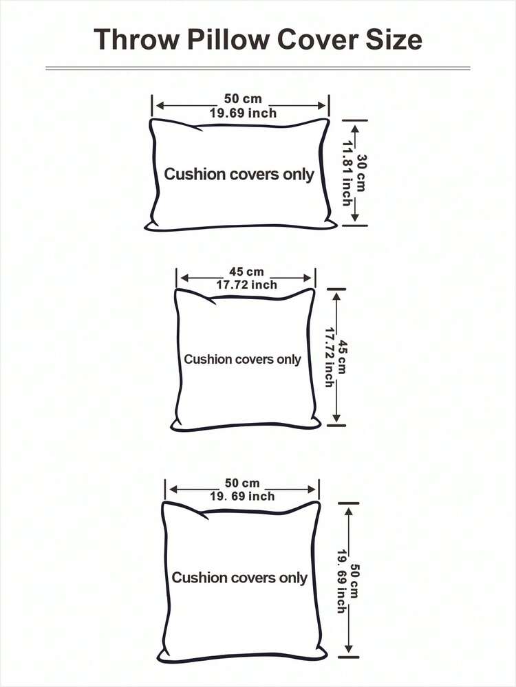 1pc Plain Pom Pom Decor Cushion Cover Without Filler