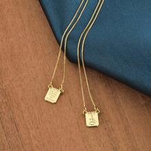 Men's Scapular 18k Gold Plated Chain Our Father Who Art In Heaven - Gold - View 5