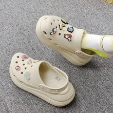 Dép bít mũi khoét lỗ, kiểu dáng slip-on, dành cho cặp đôi, mẫu mới mùa xuân 2026, đế dày, kiểu dáng thường ngày, dép lê cao gót, sandal liền thân 207521-2Y2 - Màu Khaki - Xem 3