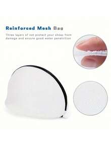 1 pieza Bolsa de malla con cierre de cremallera reutilizable, adecuada para zapatos y zapatillas, ropa interior, calcetines y otros artículos pequeños. Capacidad extra grande, bolsa para zapatos lavable, bolsa de viaje para zapatos, bolsa de lavandería con cierre de cremallera portátil, bolsa para zapatos para el hogar, bolsa de malla con cierre de cremallera para lavadora, bolsa para zapatos de poliéster duradero. Un regalo perfecto para el Día de San Valentín/Pascua en el hogar. - Multicolor - Ver 9