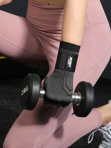 JINGBA SUPPORT 1pc Breathable Knitted Wrist Guard & Palm Protector - Hand Protection, Adjustable Strap, Suitable For Weightlifting And Cycling, Unisex - Black - View 7