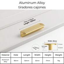 1 Peça Puxador de Gabinete de Liga de Alumínio - Design de Borda Arredondada e Segurança - 4 Tamanhos (64mm / 96mm / 128mm / 160mm) - Puxadores de Guarda-Roupa, Gaveta e Armário - Pegada Confortável e Estilo Mix-and-Match - Cor de cobre - Visão 8