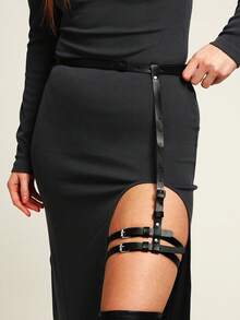 Leather Leg Harnesses For Women,Thigh Harness,Leather Leg Harness,Halloween Costumes,Ladies' Harness Leather - Black - View 3