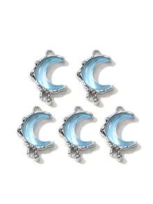 10/20pcs Random Blue Tone Ocean Colored Rhinestone Cross & Heart Shaped Pendant DIY Necklace Bracelet Jewelry Gift For Women