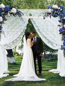 1 pieza El arco dorado de boda es adecuado para celebrar ceremonias. Kit de soporte de arco de metal rectangular para globos. Marco de arco cuadrado de flores de jardín. Tubo portátil y ajustable, resistente, con base, adecuado para celebraciones de aniversario, fiestas de cumpleaños, bodas, baby showers, decoración del hogar y decoraciones para fiestas festivas. Soporte decorativo para globos