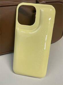 Apple Korean Style Ins Style Soap Texture Phone Case Compatible With IPhone 14 Pro Max / 11 / 12 Pro Max / 13 / 13 Pro, Soft Silicone Protective Cover, Unisex, Anti Shock Waterproof Anti-Fall Scratch Resistant - Yellow - View 1