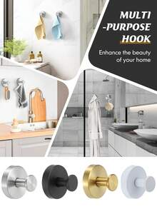 Schwere Edelstahl Saugnapf Haken, Wandmontage Handtuchhalter, einfache Installation, lackierte Oberfläche, modischer Stil für Badezimmer, Küche, Handtücher, Kleidung, Accessoires, Wandmontierter Kleiderständer, Kleiderständer, Kleiderbügel, Aufhängehaken, Aufhänger, Raumdekoration, Türgarderobe, Wandhalter, Kleiderschrank Organizer, Schlüsselhalter