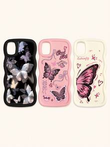 Bộ 3 ốp lưng điện thoại chống sốc hình bướm, viền lượn sóng 3D nổi bật, ốp lưng TPU thời trang, họa tiết lượn sóng sáng tạo và phong cách, bảo vệ toàn diện, chống rơi vỡ, có màu đen, be và hồng, tương thích với iPhone Air/17/17 Pro/17 Pro Max, tương thích với iPhone 13, các dòng điện thoại khác. - Nhiều màu - Xem 49