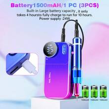 duofu Kit portatile per manicure e pedicure con lima elettrica ad alta velocità, ricaricabile, con 12 testine, 1 spazzola e 56 bande abrasive, set professionale per rimozione cuticole e smalto per unghie, per uso in salone e domestico